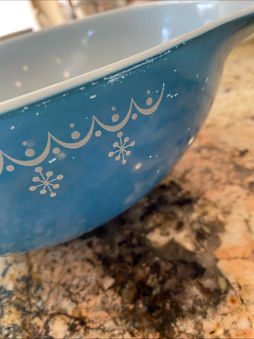 Pyrex Snowflake Cinderella Blue Garland Nesting/ Set Of 4 Mixing Bowls~MCM